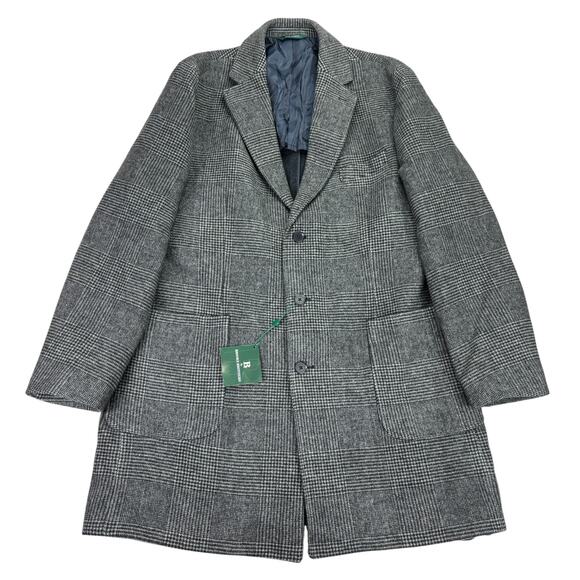 Brooks Brothers Other - Brooks Brothers Mens Plaid Double-Face Wool Blend Overcoat Gray 48R